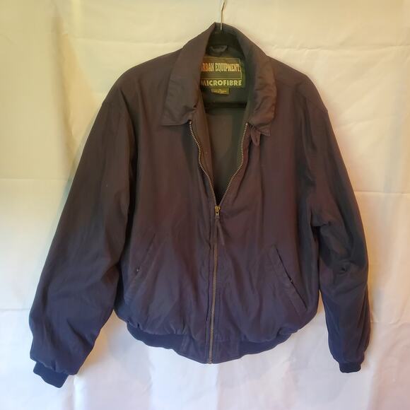 Vintage Urban Equipment Microfibre Jacket XL Navy Blue Zip Front Bomber Style - Picture 1 of 8